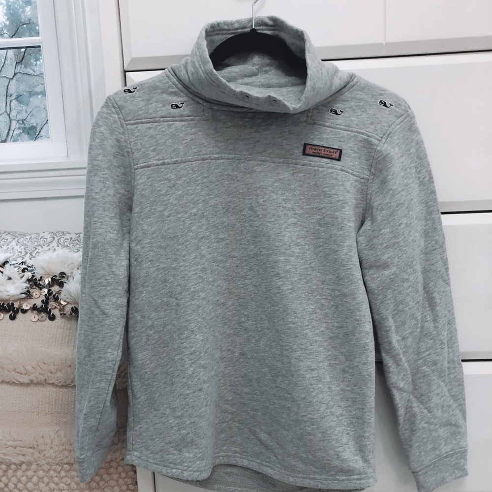 ☁️🐚Girls Gray Vineyard Vines Sweatshirt L🐚☁️
